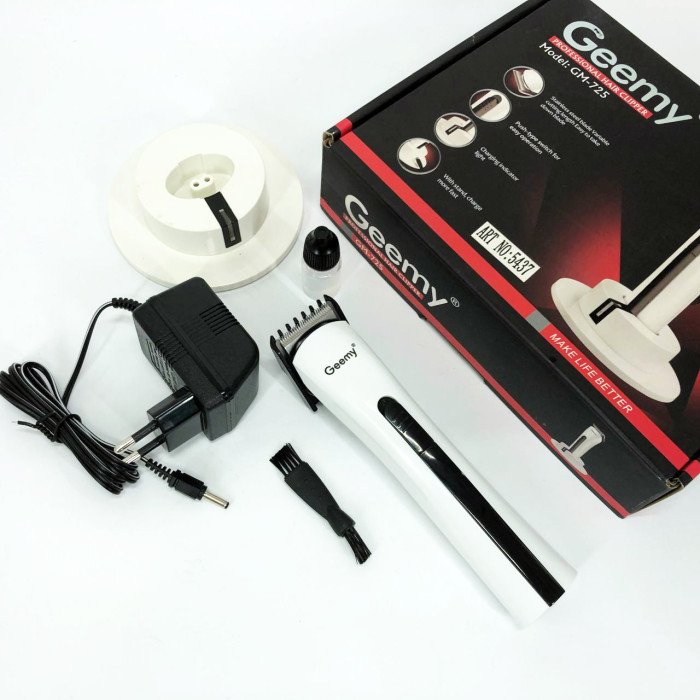 Бездротова машинка для стрижки волосся GEMEI GM-725, Професійна бритва-машинка для стрижки волосся