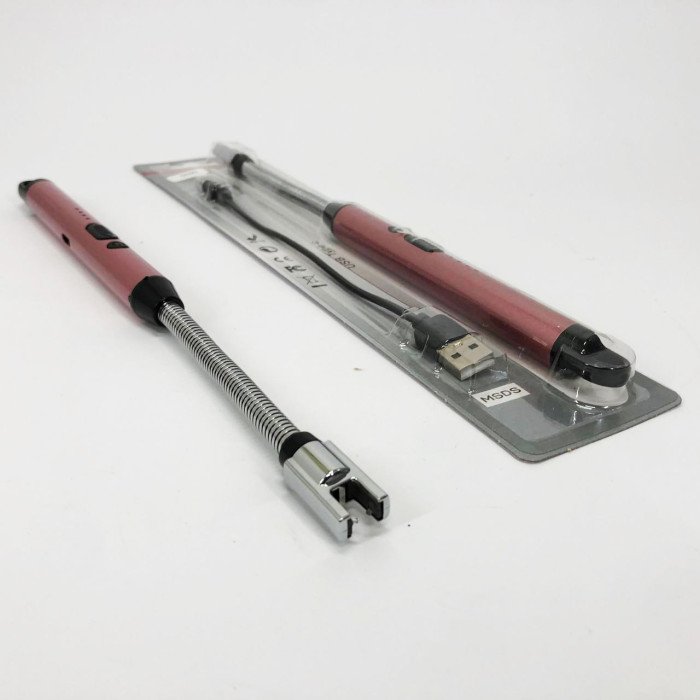 Запальничка електрична BBQ Lighter імпульсна плазмова вітрозахисна USB рожева запальничка