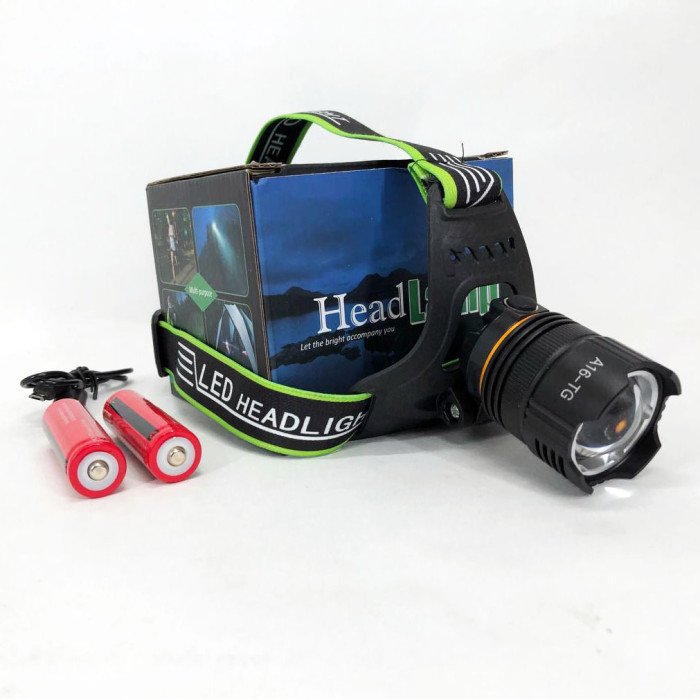 Ліхтар налобний Police A16 PM10-TG, 2x18650, ліхтар на голову для риболовлі, ліхтар налобний з usb зарядкою