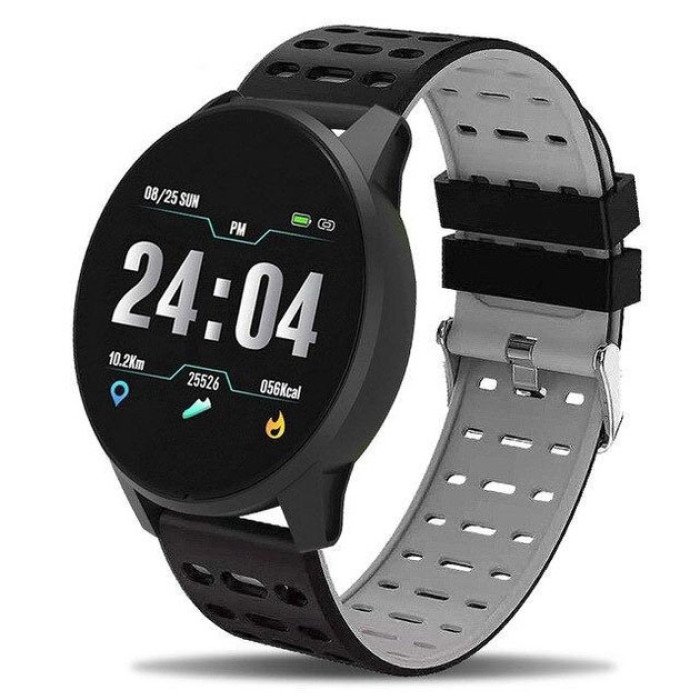Фітнес трекер розумний смарт годинник UWatch 119 Plus з крокоміром. Колір: чорний