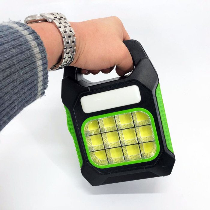 Ліхтар переносний JY-978D-LED+12COB, power bank, ліхтар світлодіодний прожектор. Колір: зелений