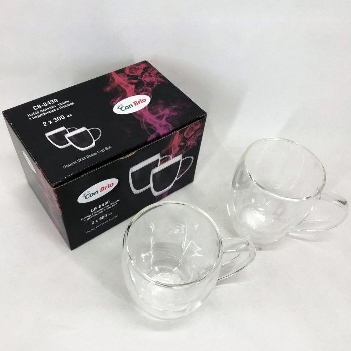 Набір чашок з подвійним дном Con Brio CB-8430-2 300 мл 2 шт