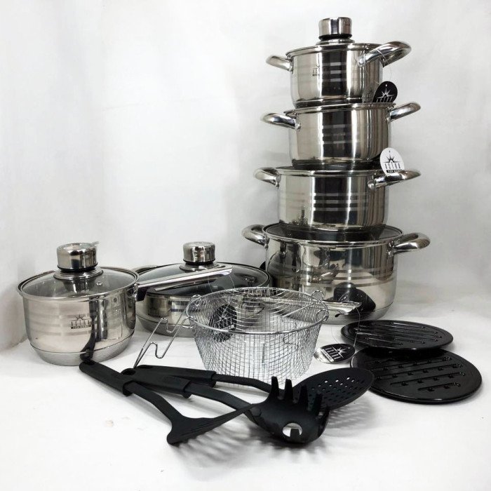Набір посуду 18 предметів ASTRA A-2618, набір посуду для електричних плит, набори каструль