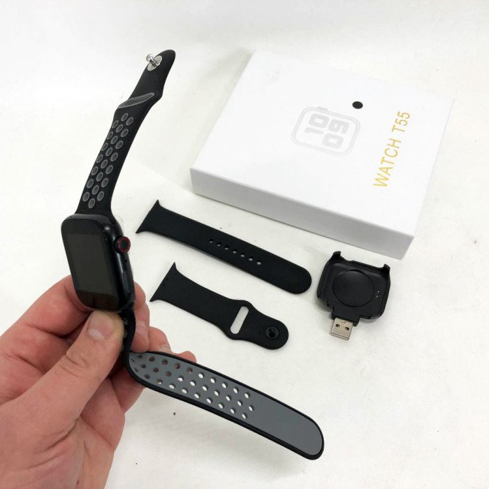 Розумний смарт годинник Smart Watch T55 з 2 ремінцями, підтримка дзвінків, спортивні режими, вологозахист ip 67