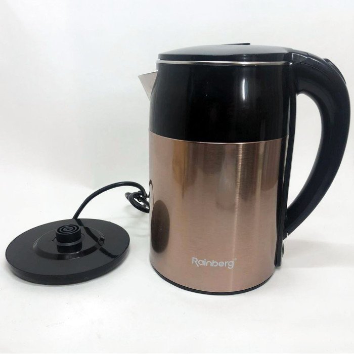 Чайник електричний Rainberg RB-2246 з нержавіючої сталі 2000 Вт 2л, гарний електричний чайник