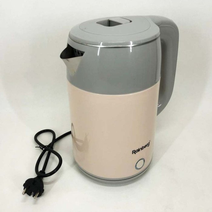 Електрочайник дисковий Rainberg RB-2244 2000 Вт 2л, стильний електричний чайник. Колір: рожевий