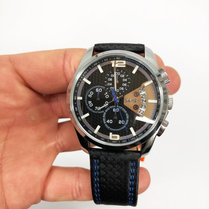 Годинник наручний чоловічий SKMEI 9106BU, стильний класичний чоловічий годинник, годинник наручний чоловічий стрілочний