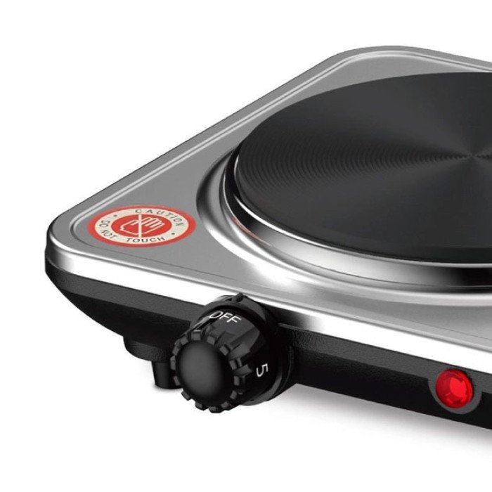 Електроплита на 1 конфорку RAF-8843 1000 Вт із нержавіючої сталі дискова, міні електроплита