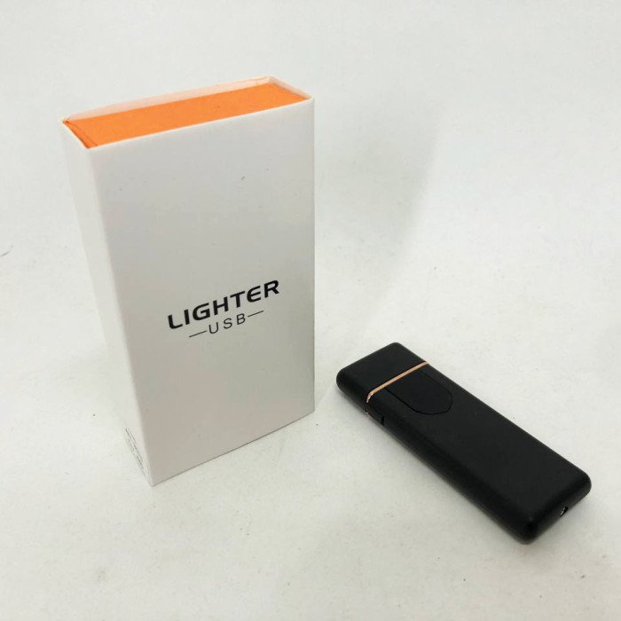 Електрозапальничка USB ZGP ABS, сенсорна електрична запальничка спіральна. Колір чорний