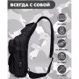 Чоловіча тактична сумка, велика укріплена сумка-слінг через чорне плече