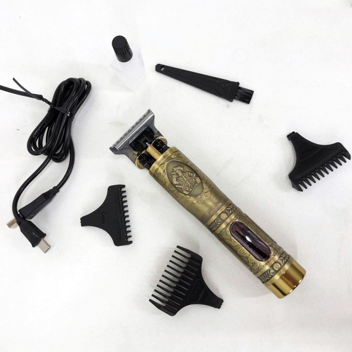 Тример для волосся і бороди VGR V-091 LED 3 насадки, Підстригальна машинка, Машинка окантувальна