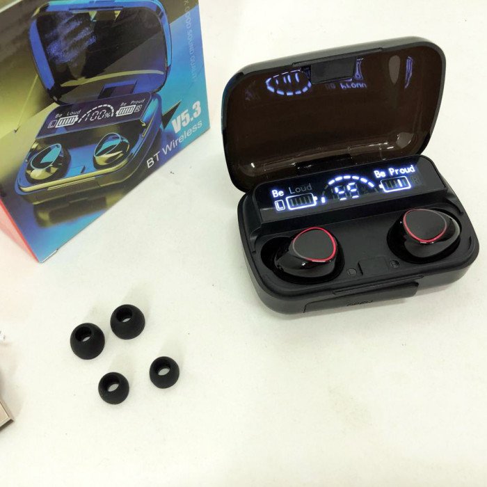 Бездротові навушники M10 з мікрофоном та док станцією-кейсом, бездротові bluetooth навушники-гарнітура