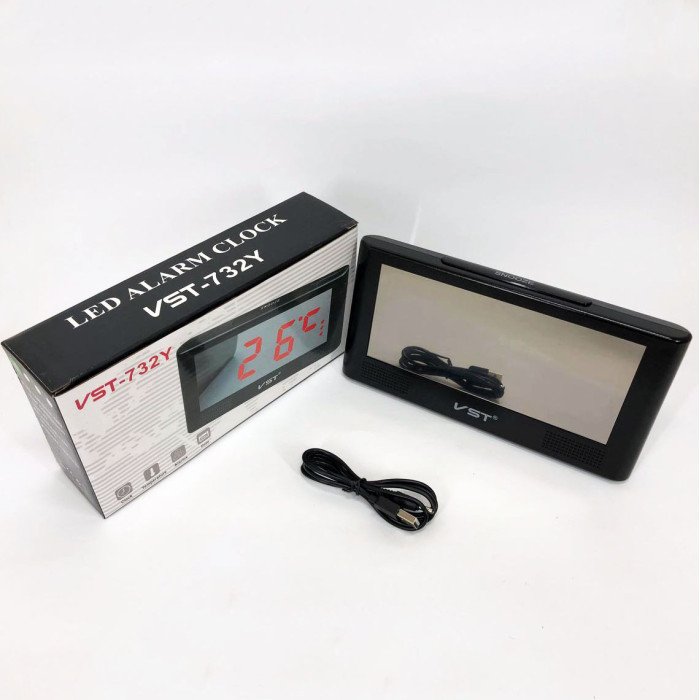 Годинник електронний настільний VST-732Y з зеленим підсвічуванням, електронний настільний годинник light