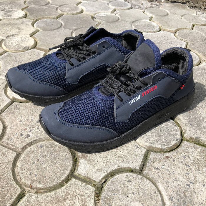 Кросівки сітка чоловіча сіточка 41 розмір. Чоловічі кросівки з тканини, що дихають. Модель 23576. Колір: синій