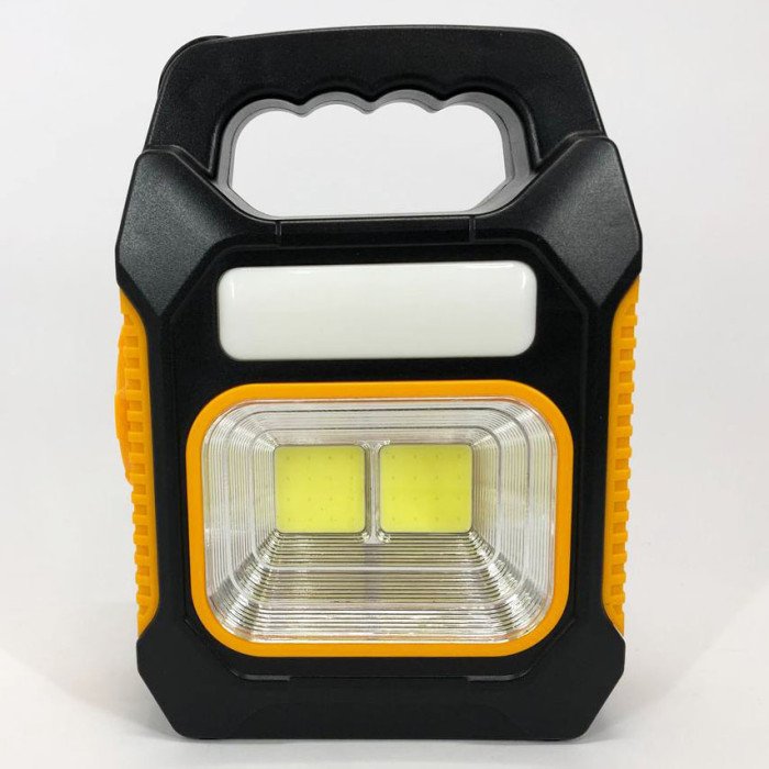 Портативний ліхтар лампа JY-978B акумуляторний із сонячною панеллю + Power Bank. Колір жовтий