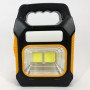 Портативний ліхтар лампа JY-978B акумуляторний із сонячною панеллю + Power Bank. Колір жовтий