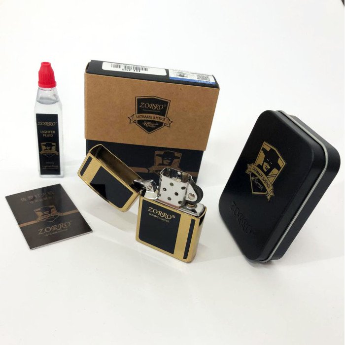 Запальничка бензинова Zorro HL-293, запальничка на день народження, запальничка у подарунковому футлярі