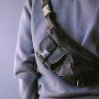 Бананка з тканини тактична із зовнішніми кишенями. Колір: чорний