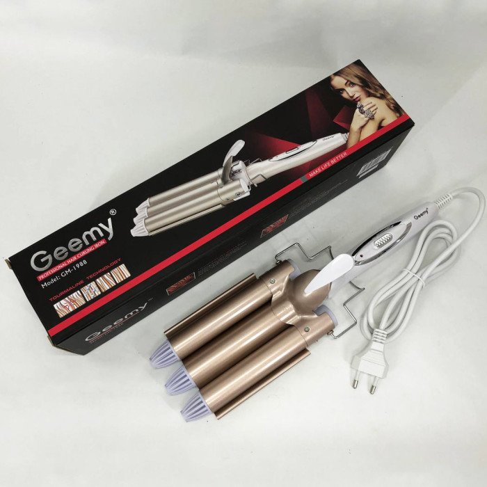 Плойка потрійна хвиля GEMEI GM-1988-25 керамічне покриття з регулювань температури