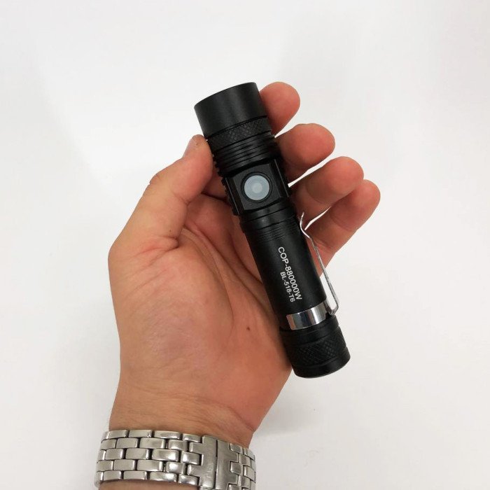 Тактичний ліхтар Bailong BL-518/8518-T6 3 режими роботи zoom з/в microUSB кейс, кишеньковий міні ліхтар