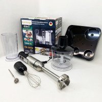 Багатофункціональний блендер 6в1 Rainberg RB-2293 1200 Вт кухонний подрібнювач ручний блендер міксер Black