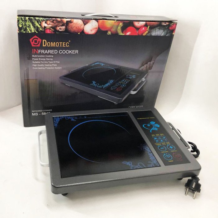 Плита інфрачервона Domotec MS-5842 на 1 конфорку, потужна настільна електроплита, індукційна плита міні