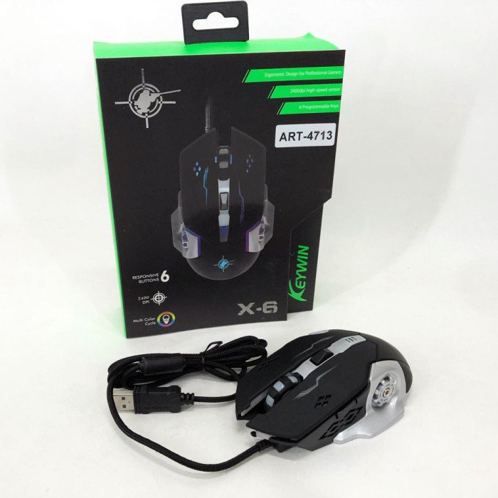 Ігрова мишка з підсвічуванням Gaming Mouse X6 / мишка для ноутбука / Дротова комп'ютерна миша