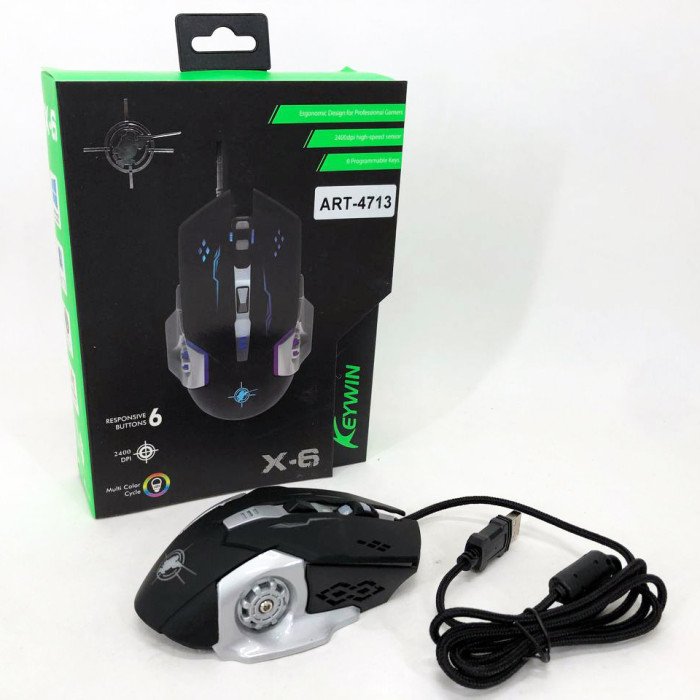 Ігрова мишка з підсвічуванням Gaming Mouse X6 / мишка для ноутбука / Дротова комп'ютерна миша