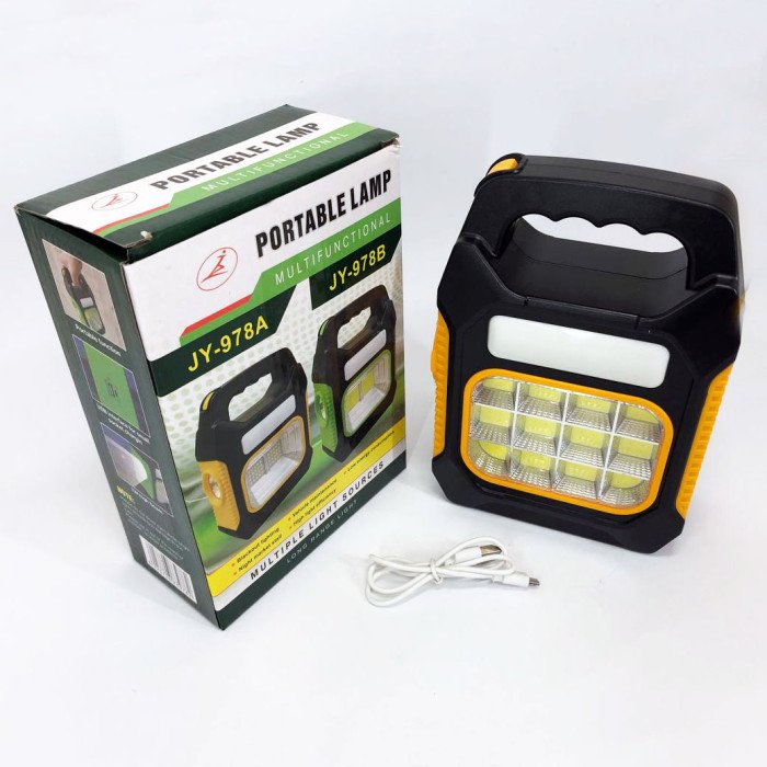 Ліхтар переносний JY-978D-LED+12COB, power bank, ліхтар світлодіодний прожектор. Колір: жовтий