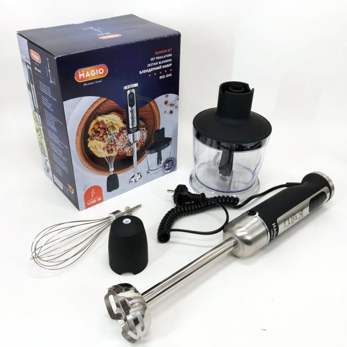 Блендер-подрібнювач занурювальний MAGIO MG-644 1200 Вт, блендер для дому, блендер для кухні, електричний