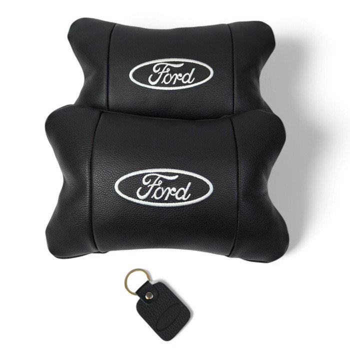 Набір автомобільних подушок 2шт для Ford, натуральна шкіра, стильні підголовники для зручної поїздки Форд