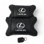 Набір автоподушок Lexus шкіра Італія+ подарунок, Автоподушки Лексус з вишивкою