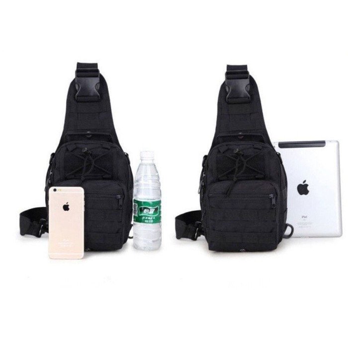 Якісна тактична сумка, укріплена чоловіча сумка, рюкзак тактична слінг. Колір: чорний