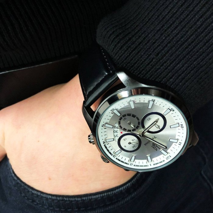 Годинник наручний чоловічий SKMEI 4991/1994SI, Тактичний чоловічий наручний кварцовий годинник, Елегантний годинник