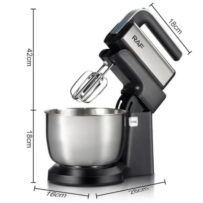 Стаціонарний міксер ручний RAF R.6652 із металевою чашею 3.5 л 1000 Вт