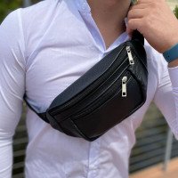 Комплект: шкіряна бананка + тактичний ліхтар