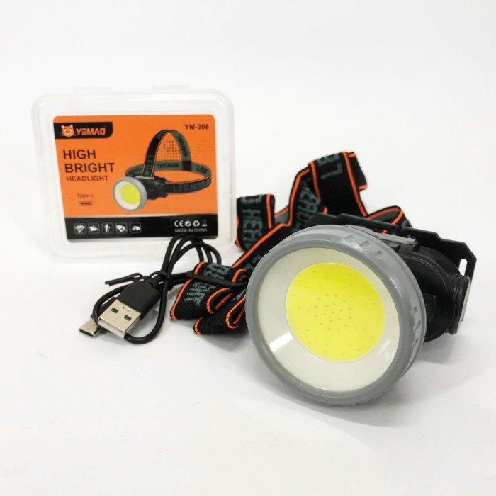 Ліхтар налобний YM-308/208-COB(white+red), ліхтарик військовий світлодіодний налобний ліхтарик