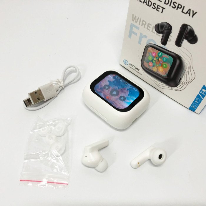 Навушники бездротові LX-10 TWS Earbuds з LED дисплеєм, Bluetooth гарнітури, Вакуумні навушники. Колір: білий