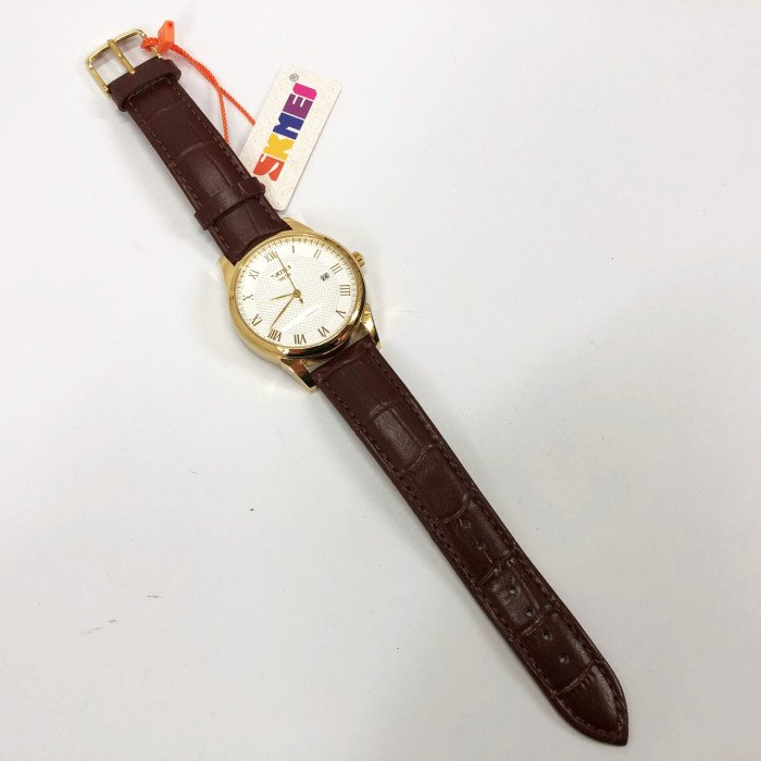 Годинник наручний чоловічий SKMEI 9058LGDWTBN-B, чоловічий круглий наручний годинник, якісний чоловічий годинник