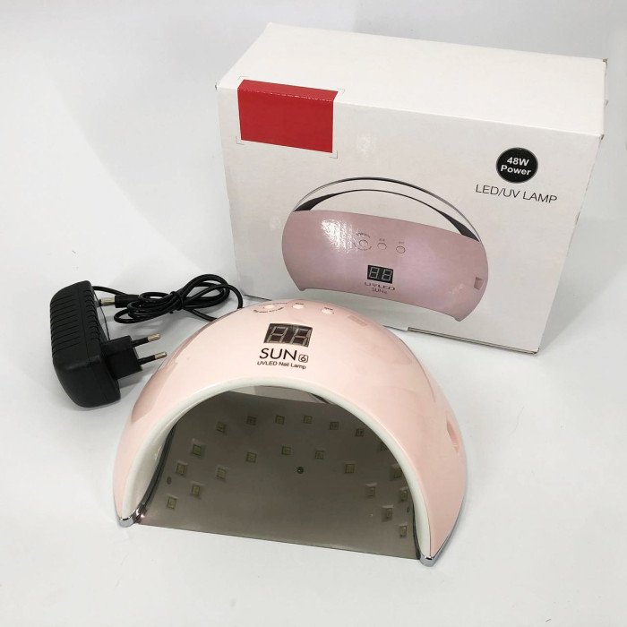 Ультрафіолетова лампа для Манікюру UV LAMP Sun 6, Світлодіодна сушарка для гель лаку. Колір: рожевий