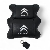 Набір шкіряних подушок Citroën з натуральної італійської шкіри + фірмовий брелок у подарунок