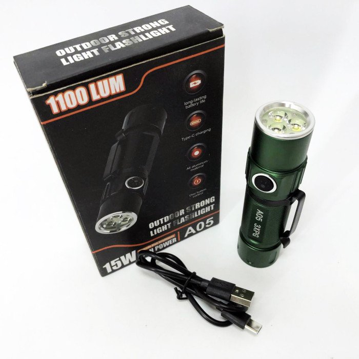 Тактичний ліхтар Bailong A05-3XP, Ліхтарик для тактичного використання, Алюмінієвий ліхтар