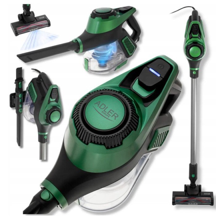 Вертикальний пилосос Adler AD 7083, зелений — 700Вт, HEPA 13, контейнер 0.8 л