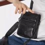 Стильна чоловіча сумка через плече з натуральної шкіри, компактний розмір, багато відділень