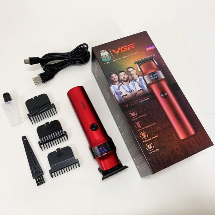 Машинка для стрижки волосся VGR V-987 RED, Бритва триммер для чоловіків