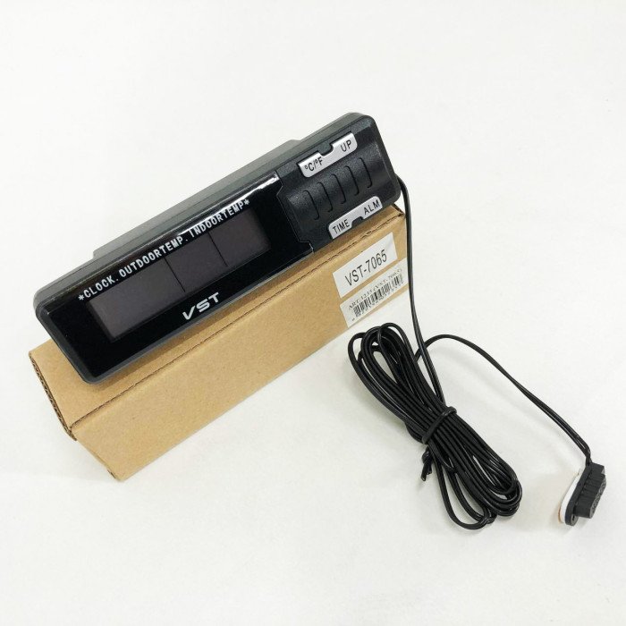 Годинник-термометр VST-7065 зовнішній і внутрішній датчик, Домашня метеостанція з гігрометром, Цифровий годинник