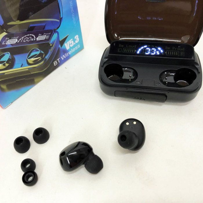 Бездротові навушники M10 з мікрофоном та док станцією-кейсом, бездротові bluetooth навушники-гарнітура