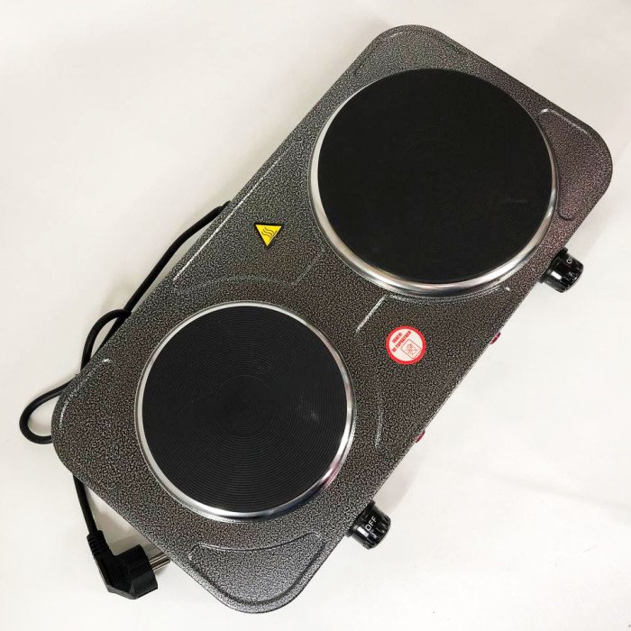 Настільна плита електрична Sea Breeze SB-065 2500 Вт, Електроплита подвійна, двоконфоркова настільна