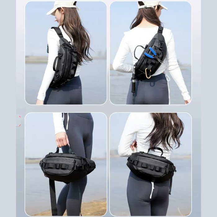 Тактична водонепроникна сумка через плече, чоловіча сумка для риболовлі та активного відпочинку