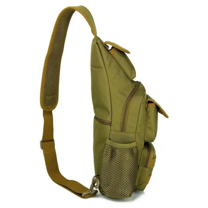 Тактична штурмова військова поліцейська плечова сумка через плече 5 л для полювання, риболовлі Койот
